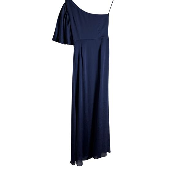 Sachin & Babi Chelsea Navy Blue Bow One Shoulder Sleeveless Formal Gown Size 2 - Picture 14 of 16